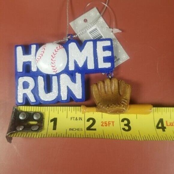 Robert Stanley Glass Ornament Baseballs, Home Run Bat Glove Christmas Lot Of 3 - Picture 10 of 14